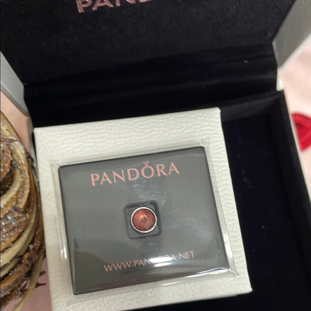 Pandora Locket Charm with Pink Stone